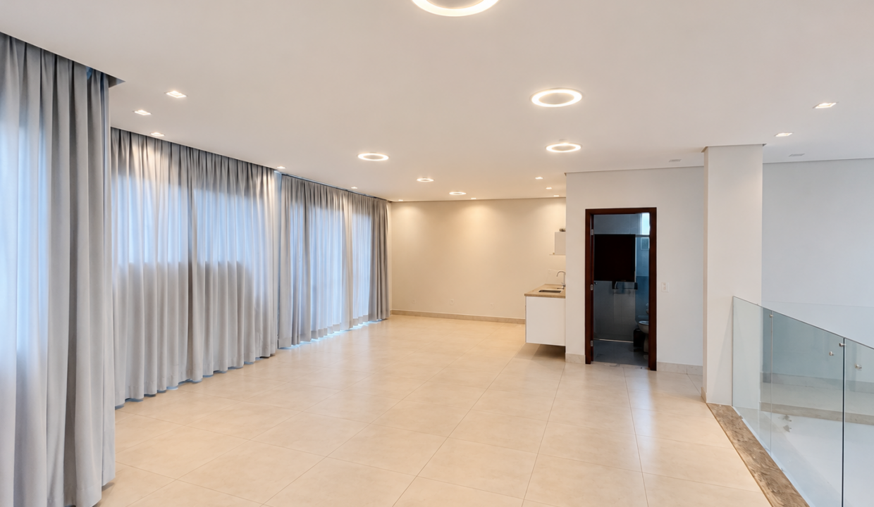 Ambiente minimalista com iluminação suave